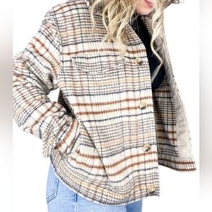 Joie brushed plaid shacket